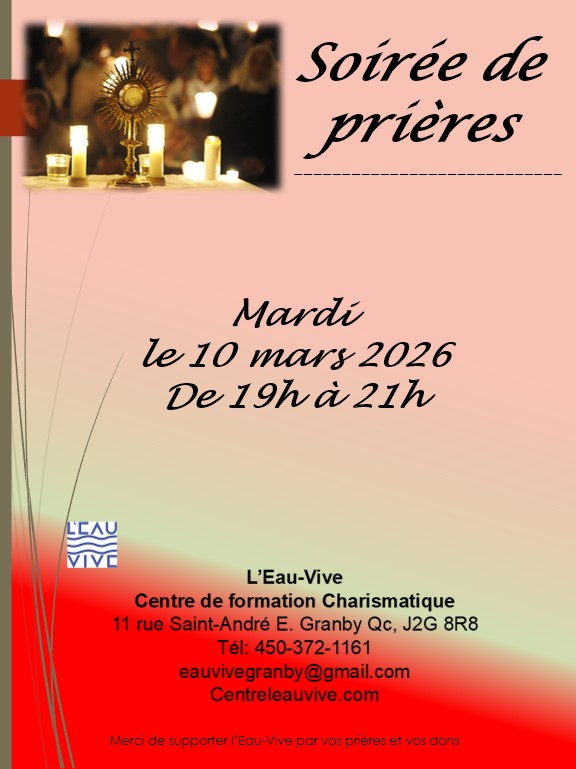Soirée de prières 10 mars 2026